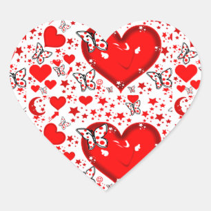 Liebe, für immer und immer_ Herz-Aufkleber