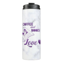 Liebe für Kaffee und Bücher Trendy Thermosbecher