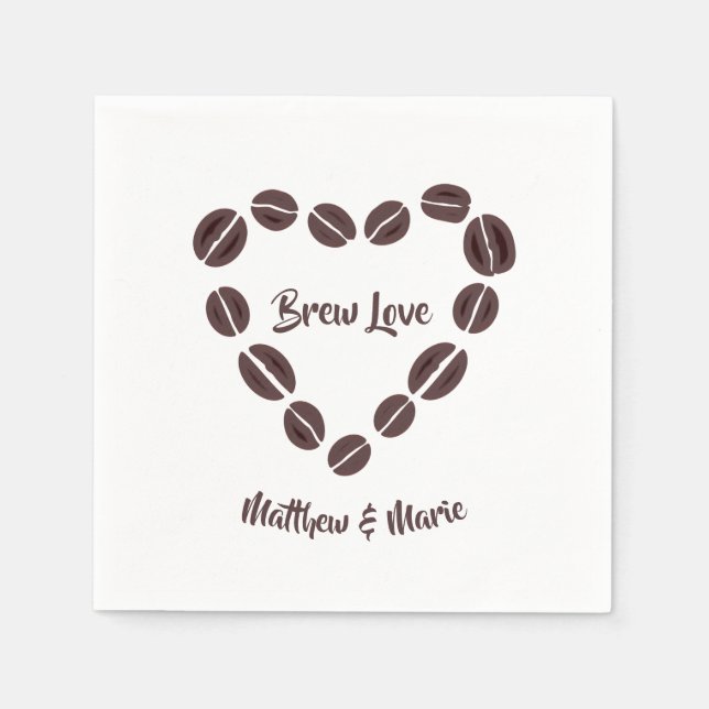 Liebe für Kaffeebesen Serviette (Vorderseite)