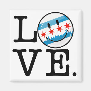 Liebe für lächelnde Flagge Chicagos Magnet