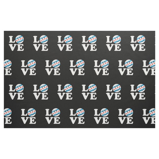 Liebe für lächelnde Flagge Chicagos Stoff (Fat Quarter (45,7 x 55,9 cm))