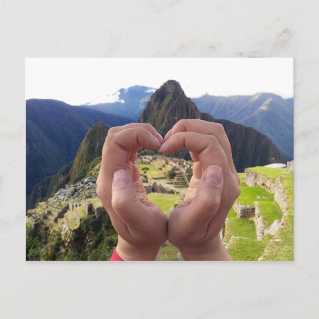 Liebe für Machu Picchu Peru Postkarte (Vorderseite)