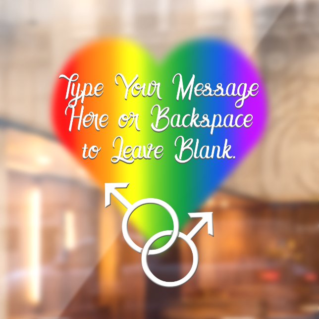 Liebe für männliche Gay Pride-Decal-Regenbogen Fensteraufkleber (Blatt 2)