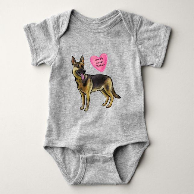 Liebe für meinen deutschen Schäferhund Baby Strampler (Vorderseite)
