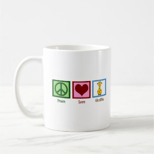 Liebe für niedlichen Frieden Giraffe Frauengesicht Kaffeetasse