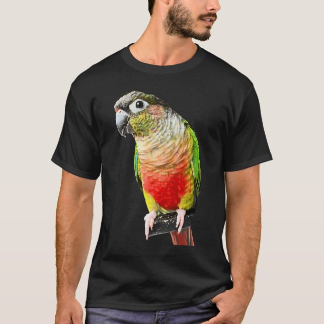 Liebe für Papagei Bird Grüne Wange T-Shirt (Vorderseite)