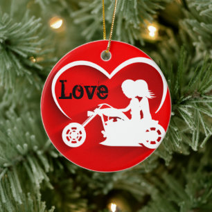 LIEBE für personalisierte Motorradfahren Keramik Ornament