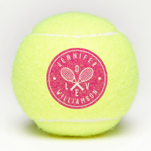 Liebe für personalisierte Tennis Monogramm Rosa Tennisbälle