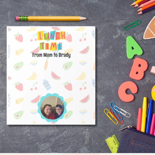 Liebe für personalisiertes Foto Notizblock (Photo Personalized Back To School Lunchbox Love note )