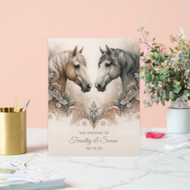 Liebe für Pferde Hochzeitssymbol Acrylschild (Hochzeit)