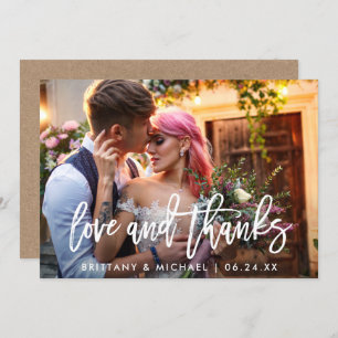 Liebe für Pinselschrift und Dank für die Kraft-Kar Einladung