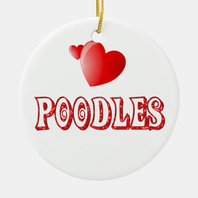 Liebe für Pudel Keramik Ornament (Vorne)