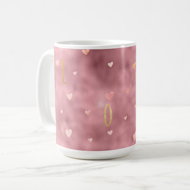 Liebe für Rosa Glam Kaffeetasse (Vorderseite Links)