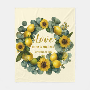 Liebe für Sonnenblumen Fleecedecke