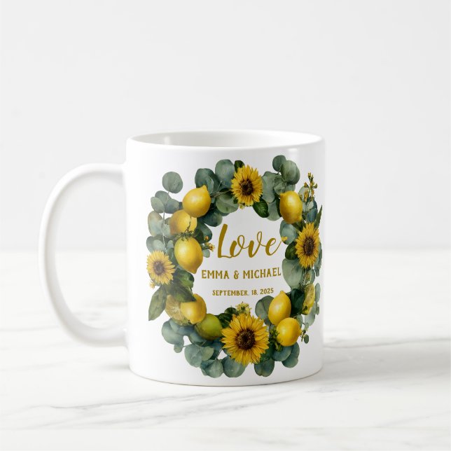 Liebe für Sonnenblumen Kaffeetasse (Links)