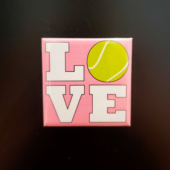 Liebe für Tennis-Spieler mit eigenem Farbenmagnet Magnet (Von Creator hochgeladen)