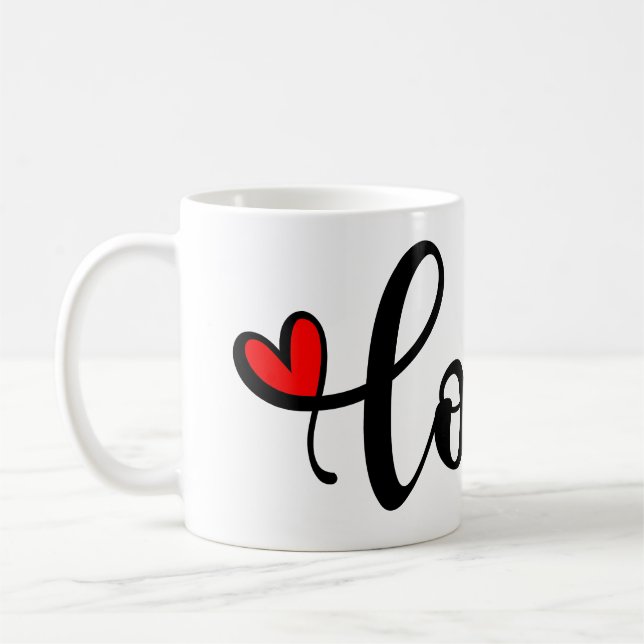 LIEBE für Valentinstag Kaffeetasse (Links)