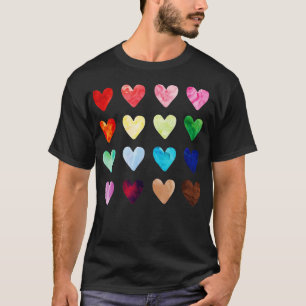 Liebe für Wasserfarben Valentinstag für Frauen Gir T-Shirt