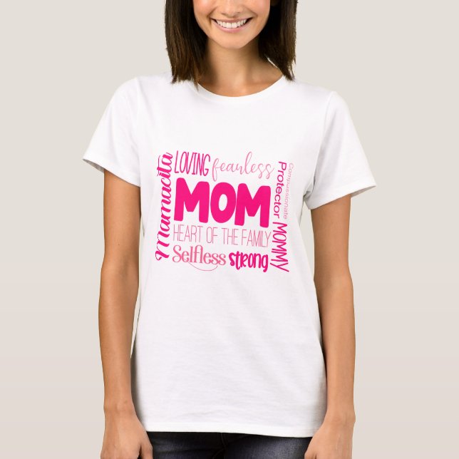 Liebe Furchtlose Mama Herz der Familie T-Shirt (Vorderseite)