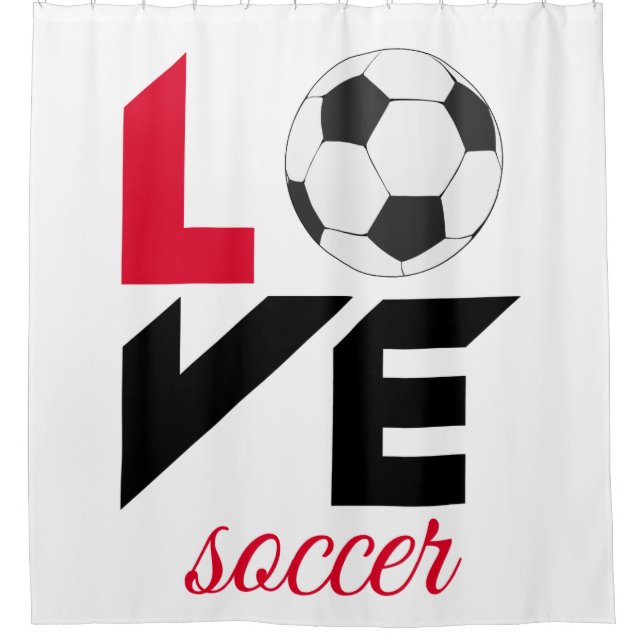 Liebe Fußball Duschvorhang (Vorderseite)