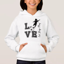 Liebe Fußball - Essen, Schlaf, Spielen - Mädchen Hoodie
