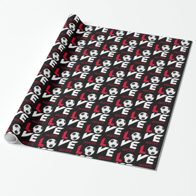 Liebe Fußball Geschenkpapier (Ungerollt)