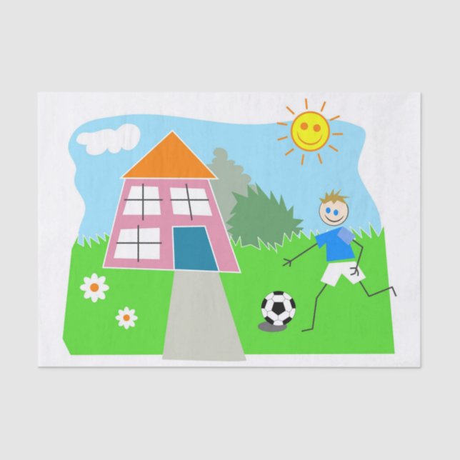 Liebe Fußball Kinder Seidenpapier (Vorderseite)
