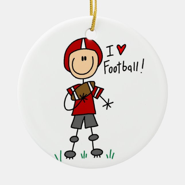 Liebe-Fußball-T - Shirts und Geschenke des Keramikornament (Vorne)