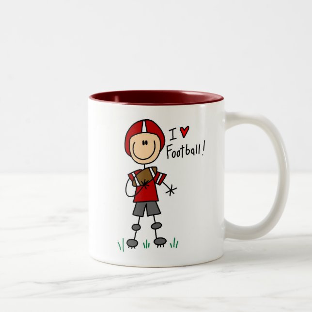 Liebe-Fußball-T - Shirts und Geschenke des Zweifarbige Tasse (Rechts)