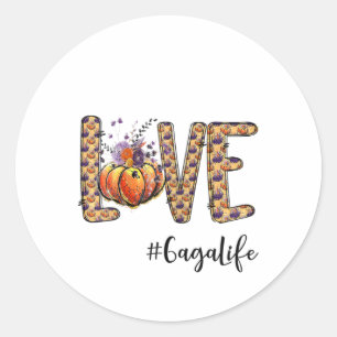 Liebe Gaga Life Pumpkin HerbstHalloween Runder Aufkleber