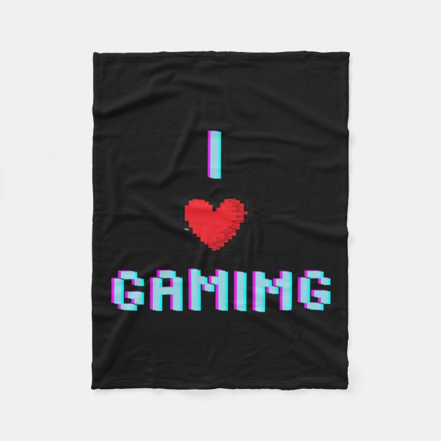 Liebe Gaming Video Game Heart Gamer Fleecedecke (Vorderseite)