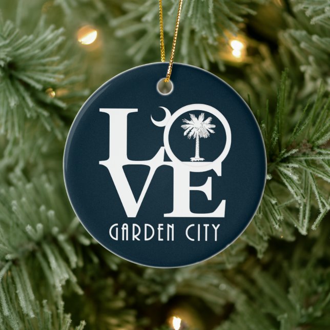 LIEBE Garden City South Carolina Keramik Ornament (Baum)