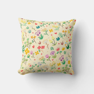 Liebe Garden Spring Flowers & Hearts Kissen