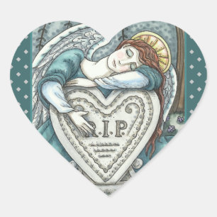 LIEBE GARDISCHE ANGEL, FRIEDHOF MOURNING ART RIP Herz-Aufkleber