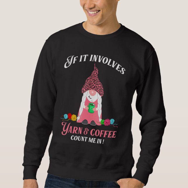 Liebe Garne und Kaffee Leopard Frauen T-Shirt Sweatshirt (Vorderseite)