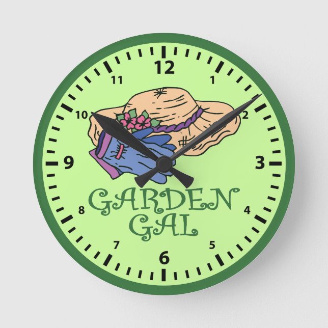 Liebe Gartenarbeit? Gemüsegarten Runde Wanduhr (Vorderseite)