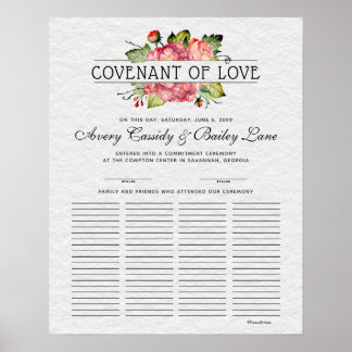 Liebe Gästebuch-Hochzeitserklärung Poster