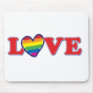 LIEBE-Gay-Pride-Herz Mousepad