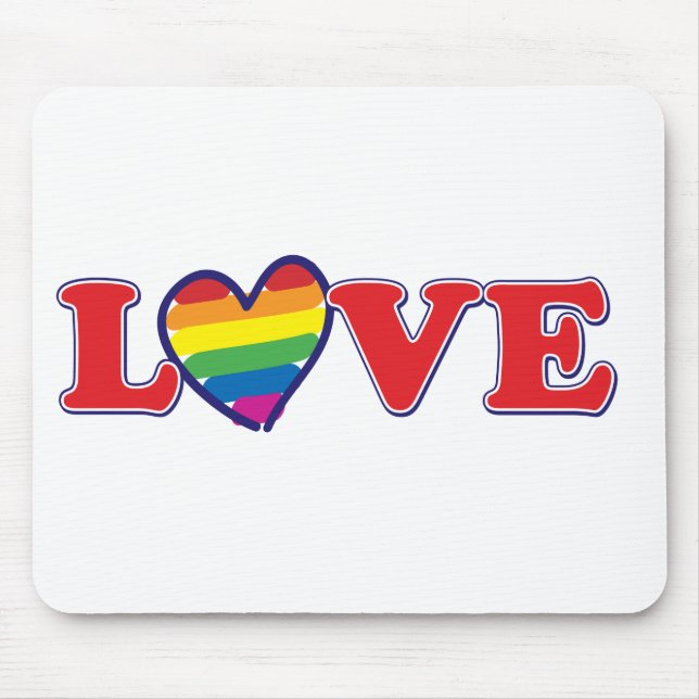 LIEBE-Gay-Pride-Herz Mousepad (Vorne)