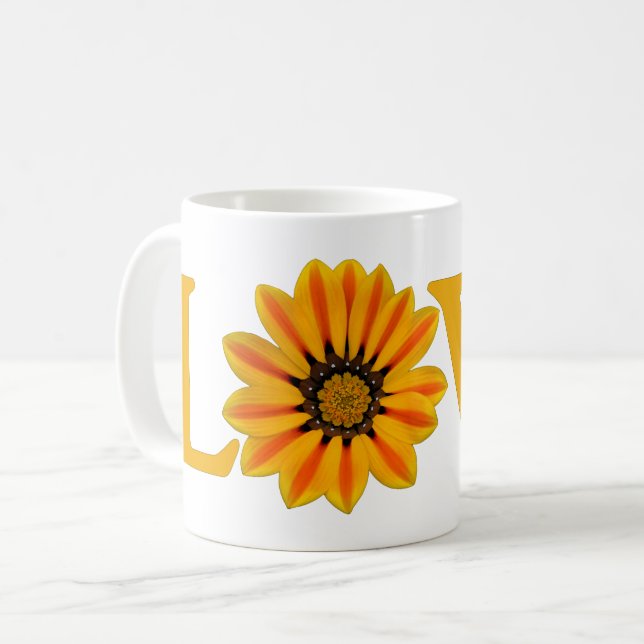 Liebe Gazania Kaffee Tasse (Vorderseite Links)