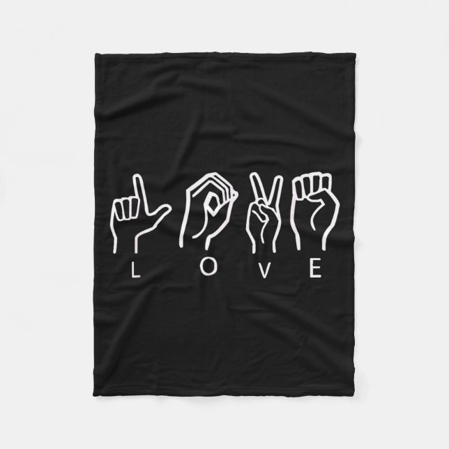 Liebe Gebärdensprache Asl Valentinstag Geschenke F Fleecedecke (Vorderseite)