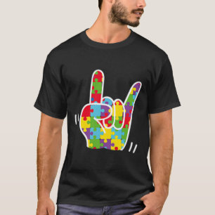 Liebe Gebärdensprache Autismus Aufklärung Monat Li T-Shirt