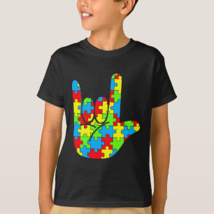 Liebe Gebärdensprache Autismus Bewusstsein T-Shirt