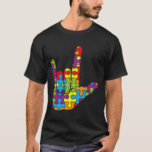 Liebe Gebärdensprache Autistisches Puzzle Autismus T-Shirt