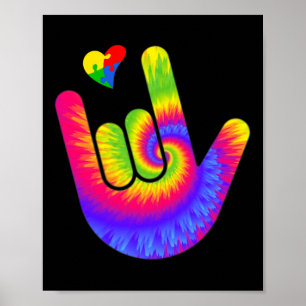 Liebe Gebärdensprache Handautismus Bewusstsein Her Poster