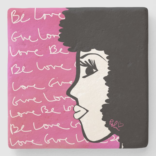 Liebe geben Liebe Stone Untersetzer (Vorderseite)