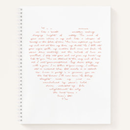 Liebe Gedicht in Form des Herzens Notizbuch