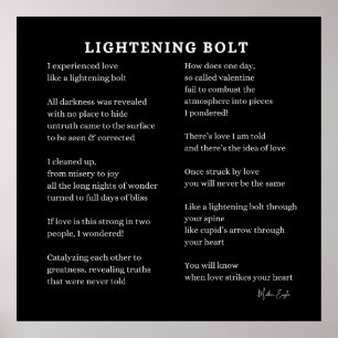 Liebe-Gedicht "Lighting Blitz" schwarz Poster