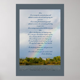 Liebe Gedicht mit Rainbow-Foto-Poster Poster