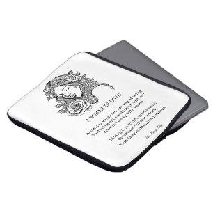 Liebe Gedicht Schwarz-Weiß-Rosenwand Laptopschutzhülle